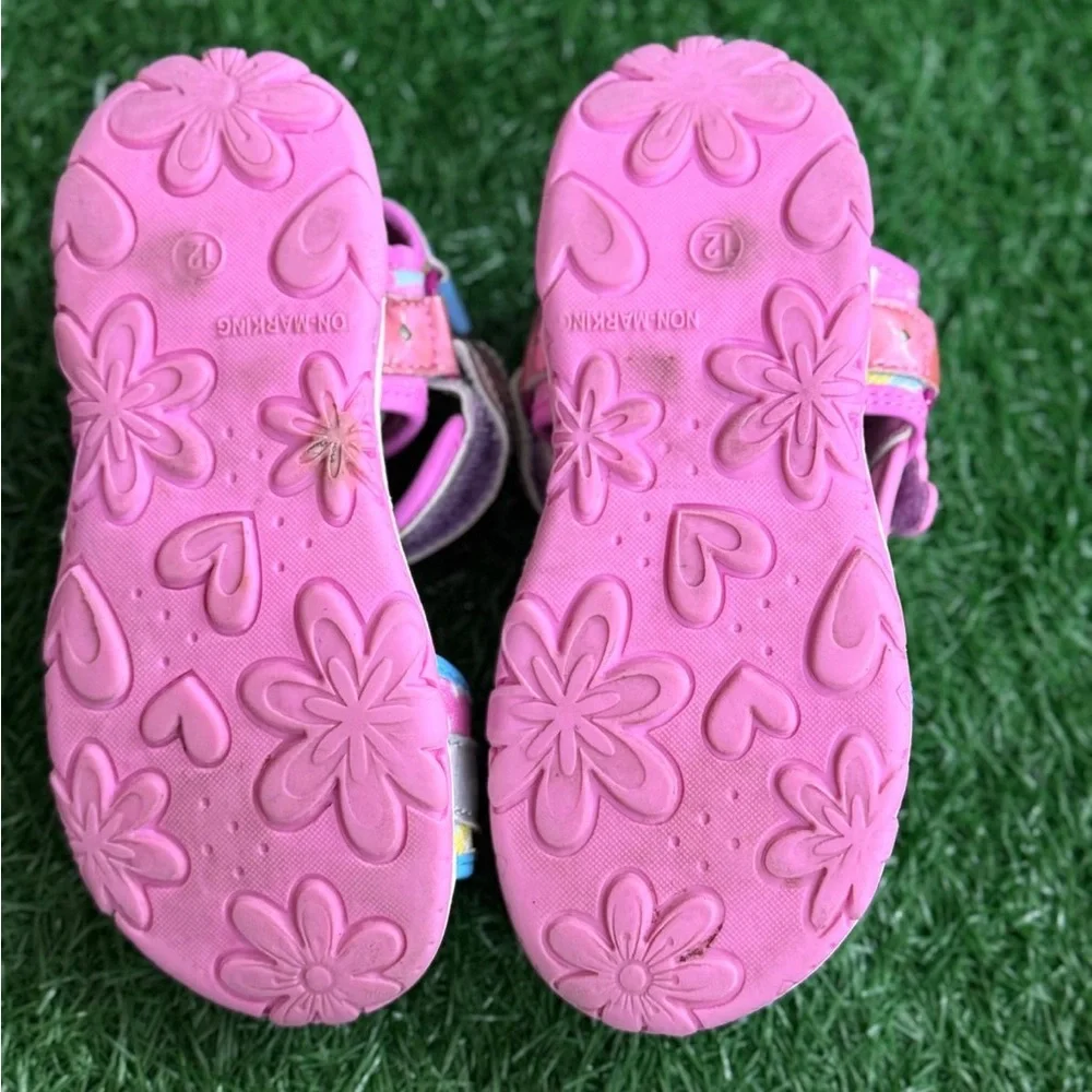 Pink and Silver Kids Sandals Size 12‎